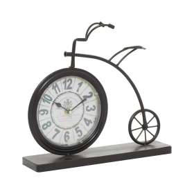 DecMode 12" Brown Metal Bike Clock - DecMode