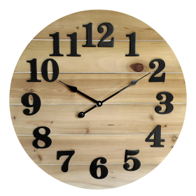 Better Homes & Gardens Wood Planks Clock, Natural Stain Finish, WMC222N - Better Homes & Gardens