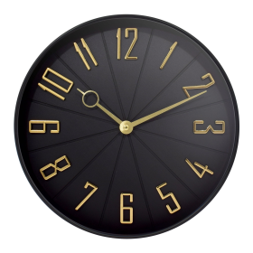 Westclox 12" Black & Gold Modern Analog QA Wall Clock - Westclox