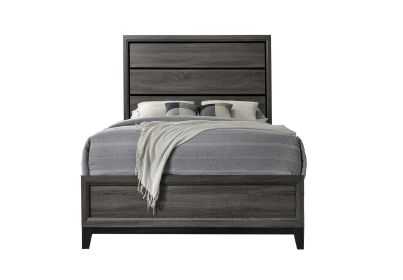 Sierra King Size Contemporary Bed Made with Wood in Gray - as Pic