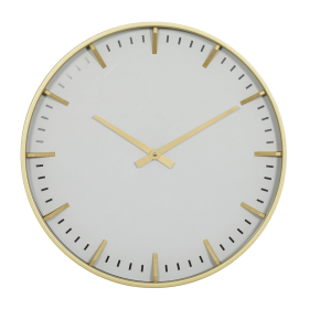 CosmoLiving by Cosmopolitan 20" Gold Glass Wall Clock with Gold Accents - CosmoLiving by Cosmopolitan