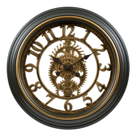 La Crosse Clock 20-inch Bronze Antiqued Gears Vintage Quartz Analog Wall Clock, 404-3051C - La Crosse Technology