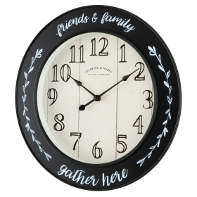 Mainstays 11.5" Black Round Indoor Analog Farmhouse Wall Clock with Arabic Numbers - Mainstays