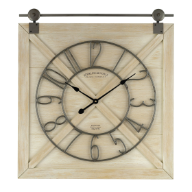 Sterling & Noble 28" Indoor Rustic White Farmhouse Analog Wall Clock with Quartz Movement - Sterling & Noble