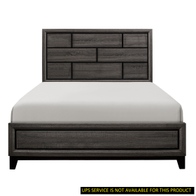 Modern Style Clean Line Design Gray Finish 1pc Queen Size Bed Contemporary Bedroom Furniture - as Pic