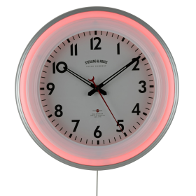 Sterling & Noble 11" Round Indoor Multi-Colored LED Wall Clock with Remote Control - Sterling & Noble