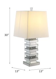 ACME Noralie Table Lamp, Mirrored & Faux Diamonds 40242 - as Pic
