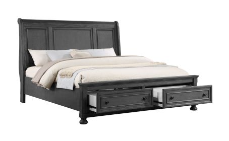 Jackson Modern Style Queen Bed Made with Wood & Rustic Gray Finish - as Pic
