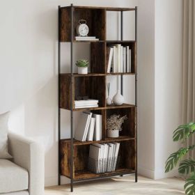 Bookcase Smoked Oak 28.3"x11"x67.7" Engineered Wood - Brown