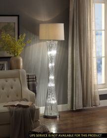 LED Night Light, Silver Finish Luxurious Floor Lamp 1pc Modern Aesthetic Living Room Bedroom Lamps - as Pic