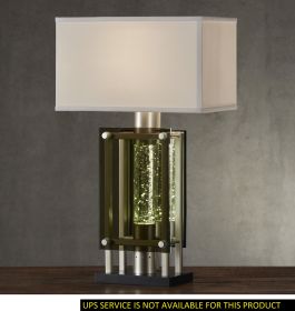 Modern Design Silver Finish 1pc Table Lamp for Nightstand End Table Sofa Table, Water Dancing Light Home Decor, Luxury Night Lamp - as Pic