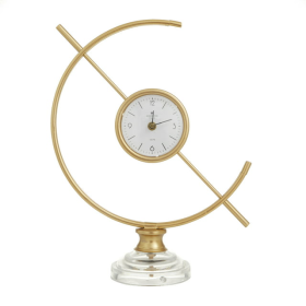 The Novogratz 16" Gold Metal Clock with Acrylic Base - The Novogratz