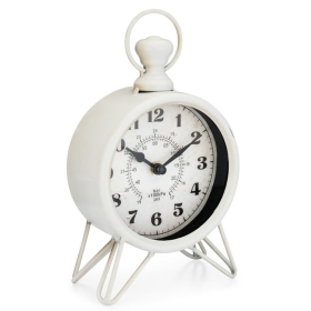Westclox Vintage White Metal QA Analog Table Clock: Timeless Elegance - Westclox