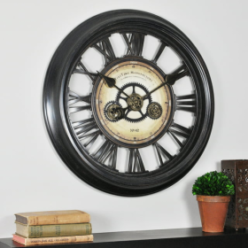 FirsTime & Co. Black Gearworks Wall Clock, Industrial, Analog, 24 x 2 x 24 in (3.8) 3.8 stars out of 5 reviews 5 reviews - FirsTime