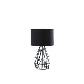 17.5" In Industrial Farm Metal Cage Black Table Lamp - as Pic