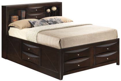 Glory Furniture Marilla G1525G-KSB3 King Storage Bed , Cappuccino - as Pic