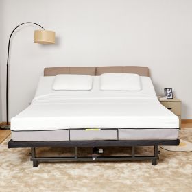 Adjustable Bed Base Frame Queen Bed Frame with Head and Foot Incline Wireless Remote Zero Gravity Quiet Motor Black Queen - as Pic