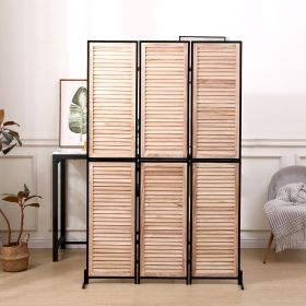 3 Panel Room Dividers and Folding Privacy Screen Natural Wooden Room Partitions 6ft Wall Divider for Room Separation (Natural) - as Pic