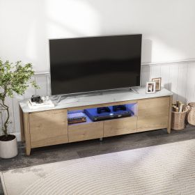 70 Inches Modern TV stand with LED Lights Entertainment Center TV cabinet with Storage for Up to 75 inch for Gaming Living Room Bedroom - as Pic