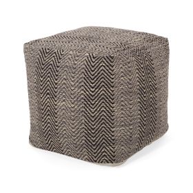 Barracuda Handcrafted Cotton Pouf, Brown and Beige - as Pic