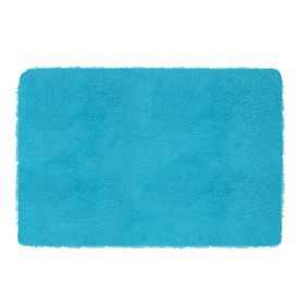 Fluffy Bedroom Rug 4' x 2.6' Anti-Skid Shaggy Area Rug Decorative Floor Carpet Mat  - Blue