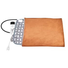 Pet Heating Pad Waterproof Electric Heating Mat Warming Blanket with 9 Heating Modes - Brown - US