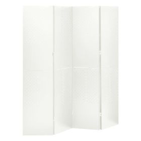 4-Panel Room Divider White 63"x70.9" Steel - White