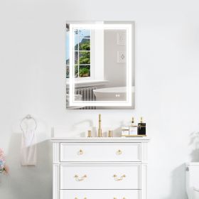 7 Size LED Bathroom Mirror Wall Mounted Vanity Mirror Anti-Fog Mirror Dimmable Lights with Touch Switch(Horizontal/Vertical) - 28"*36"