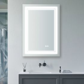 7 Size LED Bathroom Mirror Wall Mounted Vanity Mirror Anti-Fog Mirror Dimmable Lights with Touch Switch(Horizontal/Vertical) - 24"*32"
