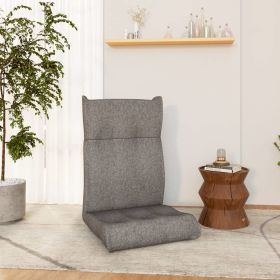 Folding Floor Chair Light Gray Fabric - Grey