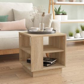 Coffee Table Sonoma Oak 15.7"x15.7"x16.9" Engineered Wood - Beige
