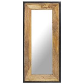 Mirror 43.3"x19.7" Solid Mango Wood - Brown