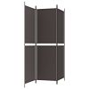 3-Panel Room Divider Brown 59.1"x70.9" Fabric - Brown