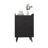 4 Drawers Dresser, Black - as picture