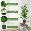 2-Pack Artificial Fiddle Leaf Fig Tree for Indoor and Outdoor - Green