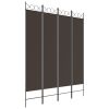4-Panel Room Divider Brown 63"x78.7" Fabric - Brown