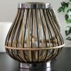 9.25" Rustic Chic Pear Shaped Rattan Candle Holder Lantern with Jute Handle - Northlight