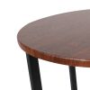 2 Tiers Wood Round Nightstand w/X Base Brown Modern Sofa Side Table for Bedroom - 2 Tiers