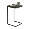 C-Shape Metal End Table - Espresso/Black