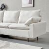 L-Shaped linen sectional sofa with right chaise,Beige - Beige