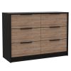 Meridian 2-Piece Bedroom Set, Dresser and Chest, Black and Pine - as Pic
