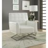 Rafael Accent Chair in White PU & Stainless Steel