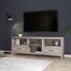 WESOME 70.08 Inch Length Black TV Stand for Living Room and Bedroom;  with 2 Drawers and 4 High-Capacity Storage Compartment. - Grey
