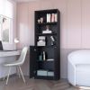 Zachary Black 2-Door Bookcase - as Pic