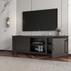 WESOME TV Stand Storage Media Console Entertainment Center with 2 Doors, Multiple Colors - Black Walnut