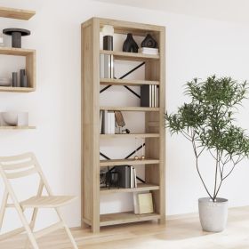 7-Tier Bookcase 31.5"x11.8"x78.7" Solid Wood Acacia - Brown