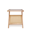 Z-Shaped Special Design End table, Fiberglass, Natural, 19"x19"x22" - Natural - Soild Wood