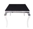 ACME Fabiola Dining Table in Stainless Steel & Black Glass 62070 - as Pic
