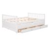 Full size Daybed with Twin size Trundle and Drawers; Full Size; White - pic