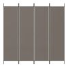4-Panel Room Divider Anthracite 274.8"x70.9" Fabric - Anthracite